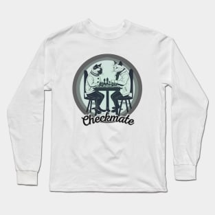 Two cats playing chess Long Sleeve T-Shirt